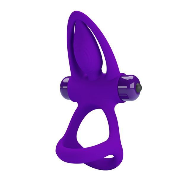 Ерекційне кільце з вібрацією PRETTY LOVE Vibration Cock Ring, фіолетове BI-210306 фото