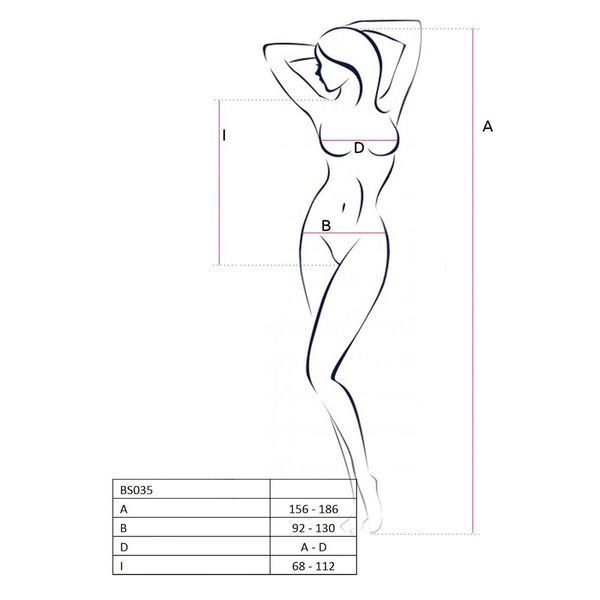 Бодістокінг Passion BS035 black, боді, імітація топа і трусиків PBS035B фото