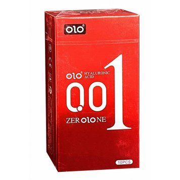 Презервативи збуджуючі Olo 0.01 RED Foil, що зігрівають з гіалуроновою кислотою, 10 шт. 95-04363 фото