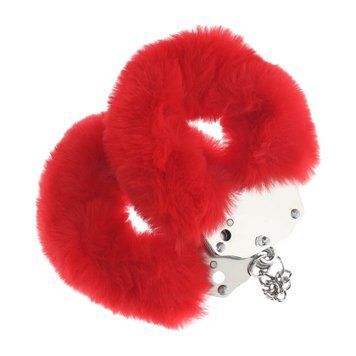 Пухнасті металеві наручники для рольових ігор Heavy-duty Fluffy Handcuffs Red 36-OU1046RED фото