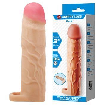 Насадка на пеніс PRETTY LOVE Gerd Flesh, Extend your penis lenghth 3'' (76mm) BI-026258 фото