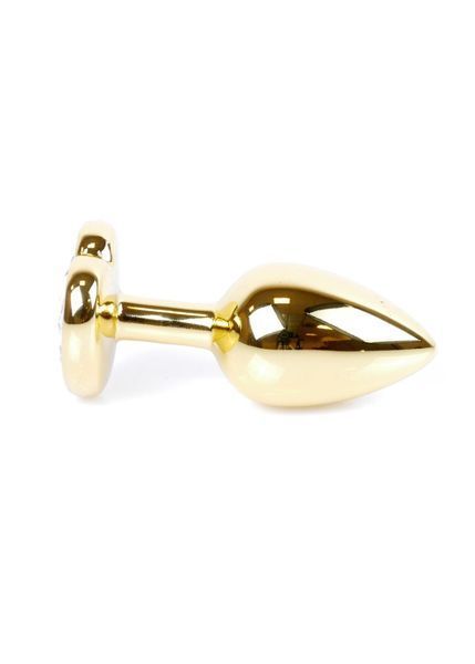 Анальна пробка BOSS SERIES HeavyFun Jawellery Gold Heart, чорна 64-00038 фото