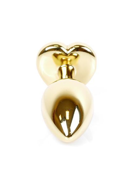 Анальна пробка BOSS SERIES HeavyFun Jawellery Gold Heart, чорна 64-00038 фото