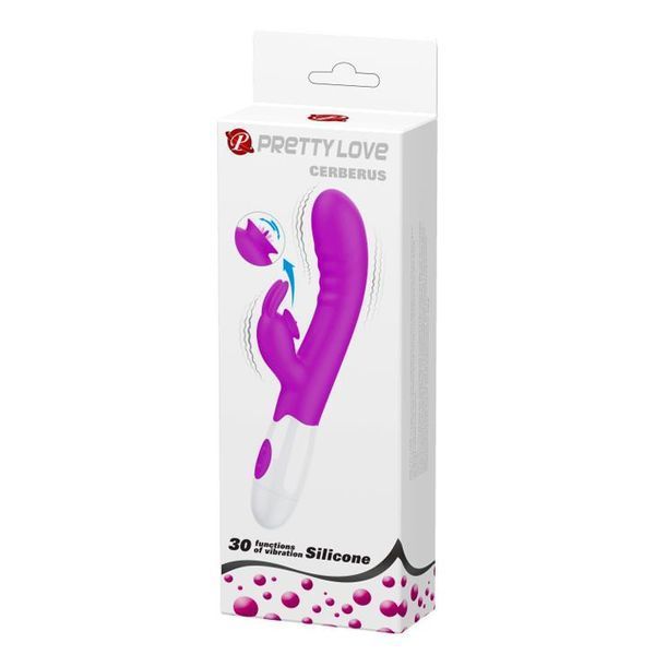 Вібратор-кролик Pretty Love Cerberus, з клітеральним стимулятором, рожевий BI-014795 фото