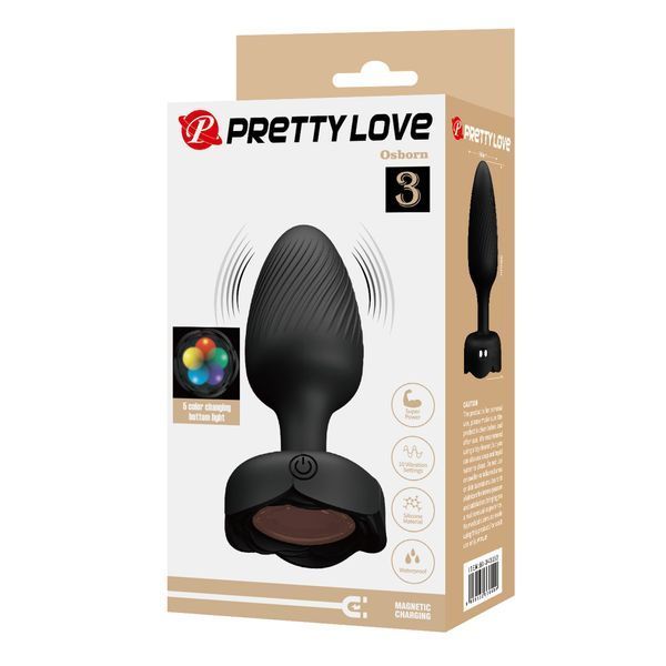 Анальна пробка з вібрацією PRETTY LOVE Osborn, 10 Wibracji, Silikon BI-040183 фото