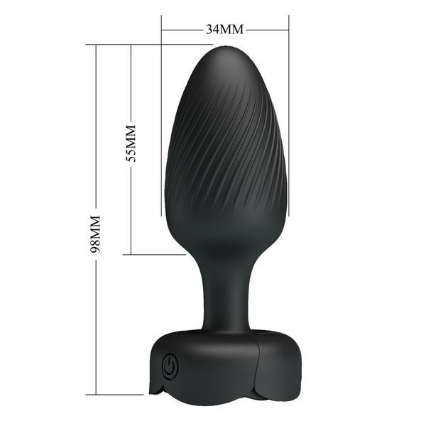 Анальна пробка з вібрацією PRETTY LOVE Osborn, 10 Wibracji, Silikon BI-040183 фото