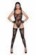 Боді Noir Handmade F242 Tulle body with patterned flock embroidery, M SX0152 фото 3