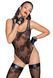 Боді Noir Handmade F242 Tulle body with patterned flock embroidery, M SX0152 фото 1