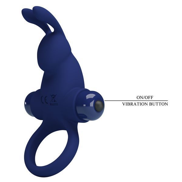 Ерекційне кільце з вібрацією PRETTY LOVE Powerful ring, 10 vibration functions BI-210204-3 фото