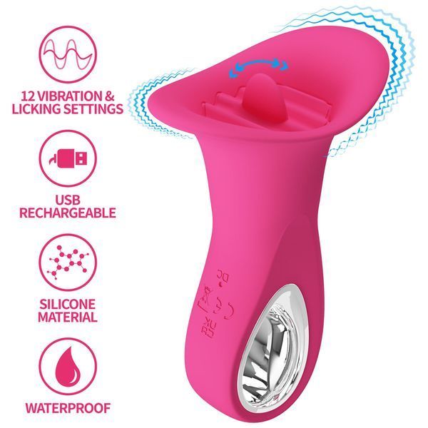 Вібростимулятор PRETTY LOVE Clyde, 12 vibration functions 12 licking settings BI-300080 фото