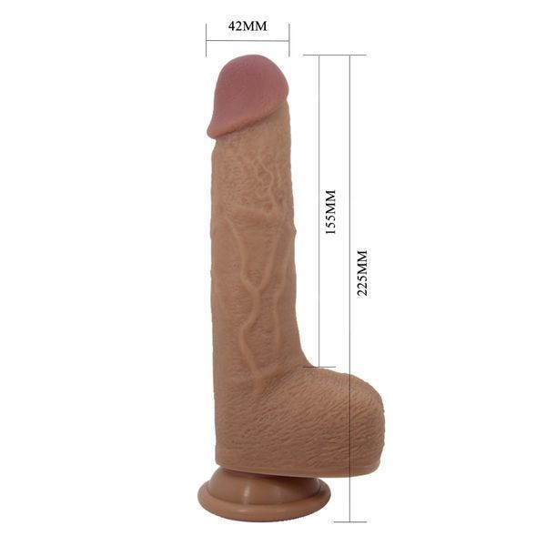 Вібратор на присосці PRETTY LOVE - Tommy 8,9'' Light Brown, 3 vibration functions 3 BW-008113W фото