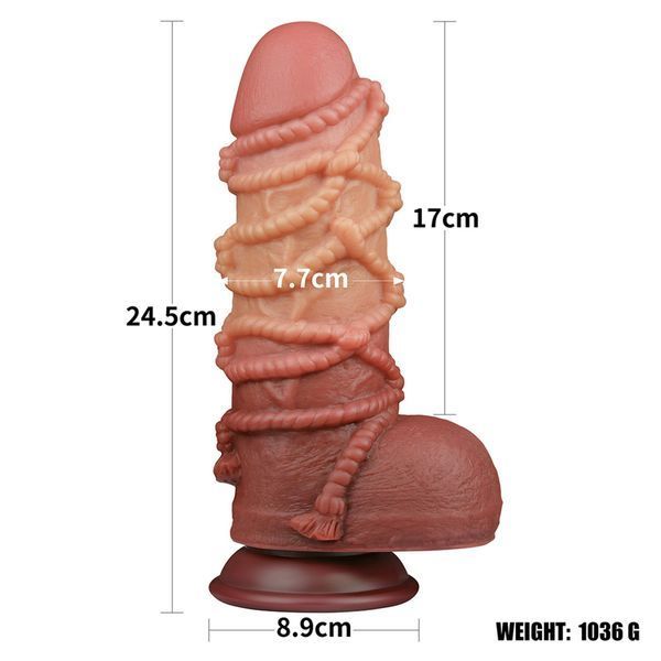 Фалоімітатор LOVETOYS Nature Cock, з присоскою, коричневий, 9.5" / 24 см 66-LV411072 фото