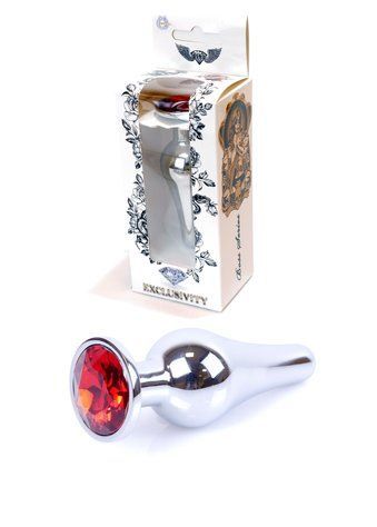 Анальна пробка Jawellery Silver BUTT PLUG-Red 64-00073 фото