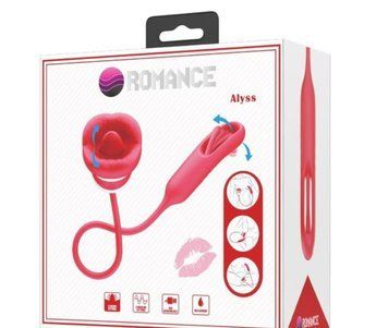 Вібратор з стимуляцією клітора Romance - Alyss Masturbator Mouth Red MC62 фото