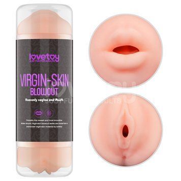 Мастурбатор LOVETOYS Virgin-Skin Blowout Heavenly Vagina and Mouth, телесный 66-LV250015 фото