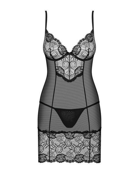Сорочка Obsessive Alluria chemise & thong L/XL SX1123 фото