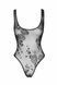 Боді Noir Handmade F242 Tulle body with patterned flock embroidery, L SX0153 фото 6