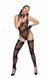 Боді Noir Handmade F242 Tulle body with patterned flock embroidery, L SX0153 фото 4