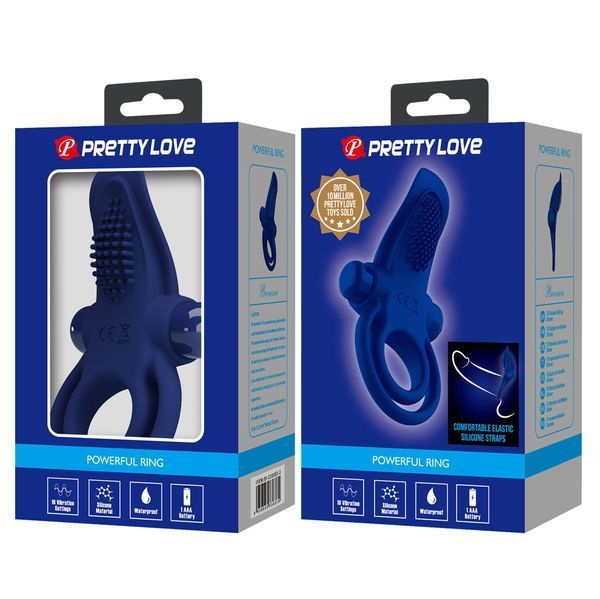 Ерекційне кільце вібрацією PRETTY LOVE Powerful ring, 10 vibration functions BI-210203-3 фото