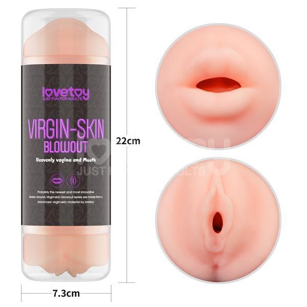 Мастурбатор LOVETOYS Virgin-Skin Blowout Heavenly Vagina and Mouth, телесный 66-LV250015 фото