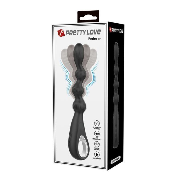 Анальний вібростимулятор PRETTY LOVE FEDERER, 12 vibration functions BI-300081 фото