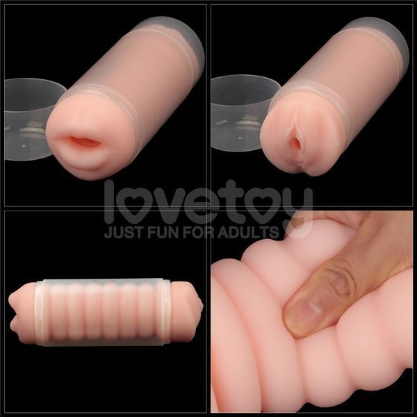 Мастурбатор LOVETOYS Virgin-Skin Blowout Heavenly Vagina and Mouth, телесный 66-LV250015 фото