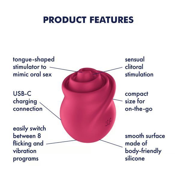 Вакуумный стимулятор Satisfyer Tongue Twister, с подвижным язычком и вибрацией, красный, 9 см 73-4080581 фото