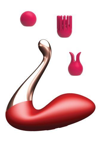 Вібростимулятор Swan massager, interchangeable heads - USB 9 Functions / APP Mobile 22-00071 фото