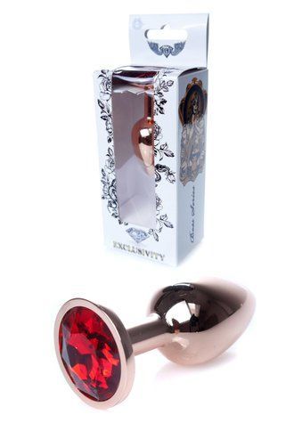 Анальна пробка BOSS SERIES HeavyFun Jewellery, червоно-золотиста, 27 мм 64-00109 фото