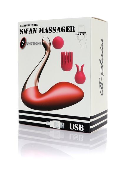 Вібростимулятор Swan massager, interchangeable heads - USB 9 Functions / APP Mobile 22-00071 фото