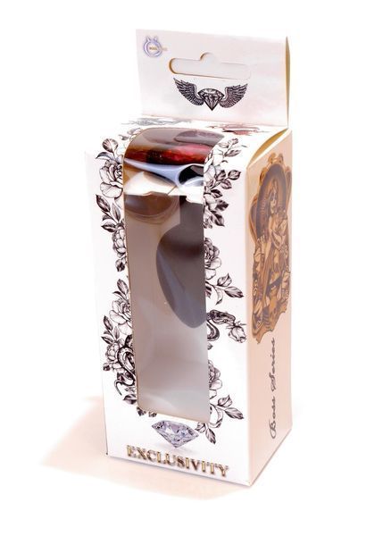 Анальна пробка BOSS SERIES HeavyFun Jawellery Pink Diamond, чорна, 27 мм 64-00083 фото
