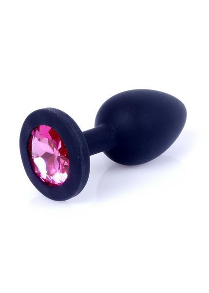 Анальна пробка BOSS SERIES HeavyFun Jawellery Pink Diamond, чорна, 27 мм 64-00083 фото