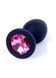 Анальна пробка BOSS SERIES HeavyFun Jawellery Pink Diamond, чорна, 27 мм 64-00083 фото 2