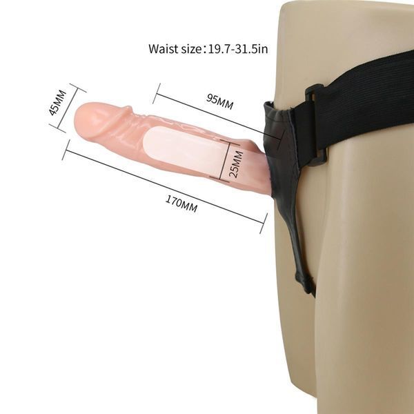 Страпон с вибрацией BAILE Jessica Strap On, реалистичный, телесный, 18,5 см BW-010025 фото