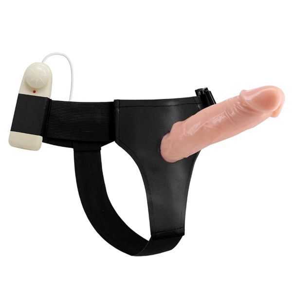 Страпон с вибрацией BAILE Jessica Strap On, реалистичный, телесный, 18,5 см BW-010025 фото