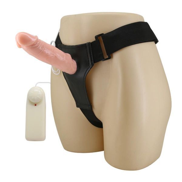Страпон с вибрацией BAILE Jessica Strap On, реалистичный, телесный, 18,5 см BW-010025 фото