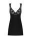 Сорочка бебі-дол з мереживом на грудях Obsessive Donna Dream babydoll XL/2XL Black, стрінги SO8632 фото 3