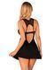 Сорочка бебі-дол з мереживом на грудях Obsessive Donna Dream babydoll XL/2XL Black, стрінги SO8632 фото 2