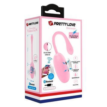 Віброяйце PRETTY LOVE DOREEN 3 Electric Shock / 12 Vibrations USB, APP BI-014609HP-1 фото