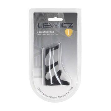 Тройное эрекционное кольцо LEVELZ Triple Ring, силиконовое, черное 36-LVL01-0041BLK фото