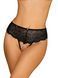 Стринги открытые Obsessive Pearlove, с жемчужинками, черные, XS/S 49-8615 фото 9