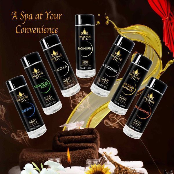 Масажна олійка HOT Massage Oil amber & musk 100 ml 3-44303 фото