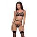 Пояс-стрепи з підв'язками для панчох Passion Exclusive MEGGY GARTER BELT L/XL, black PS27707 фото 1
