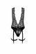 Боді Noir Handmade F297 Libido, M, чорне, мереживо, низ під латекс, відкритий доступ, гартери SX0220 фото 5