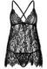 Сорочка бебі-дол Leg Avenue Floral lace babydoll & string Black M, стрінги SO9170 фото 3