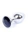 Анальна пробка HeavyFun B-Series Jewellery Silver Plug, чорна, срібний, 27 мм 64-00013F фото 1