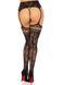 Панчохи Leg Avenue French Rose Backseam Garter Belt Stockings Black One Size SX1061 фото 2