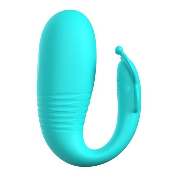 Вібростимулятор PRETTY LOVE Remi, з поштовхами, hands-free, з пультом керування, силіконовий, блакитний BI-300093W фото