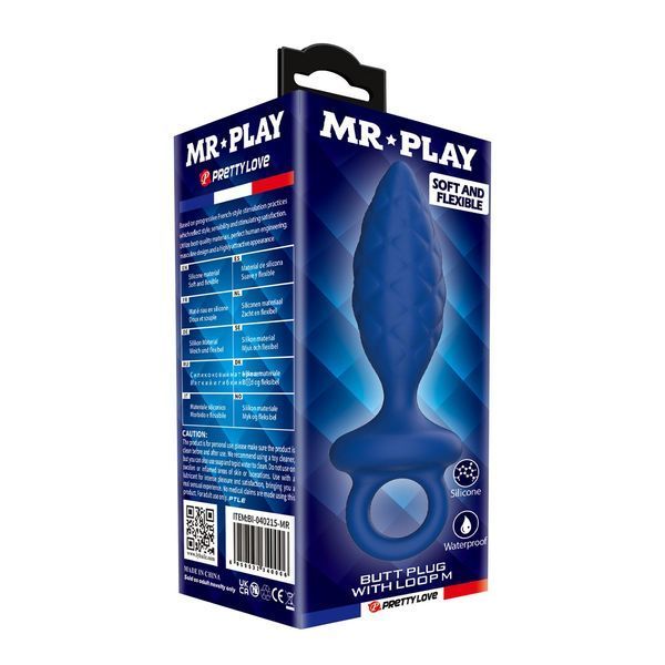 Анальна пробка MR. PLAY Butt Plug with Loop&ndash; Size M BI-040215-MR фото