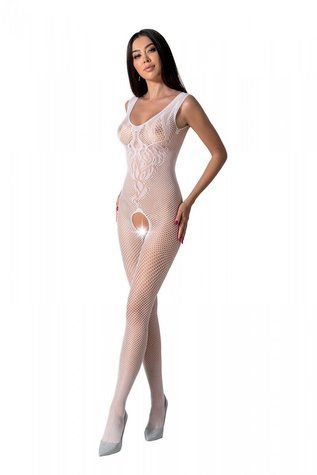 Бодістокінг з крилами Passion BS098 One Size, white, середня сітка, відкритий доступ SO8937 фото